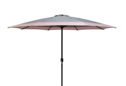 Grey Parasol with Pink Trim Edge - 3m