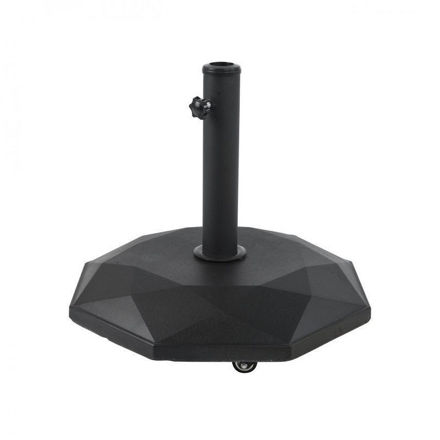 Black Concrete Parasol Base on  Wheels - 25kg