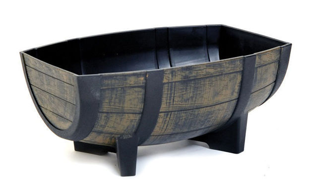 Wood Effect Half Barrel Planter