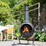 MURCIA XL STEEL CHIMENEA WITH GRILL