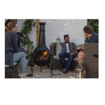 MURCIA XL STEEL CHIMENEA WITH GRILL