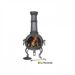 MURCIA XL STEEL CHIMENEA WITH GRILL