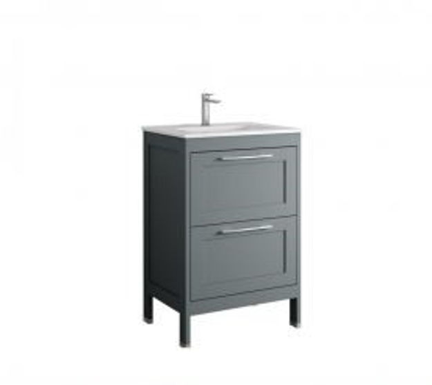 Picture of COREY 60CM 2 DRAWER FLOOR VANITY UNIT MATT GREY