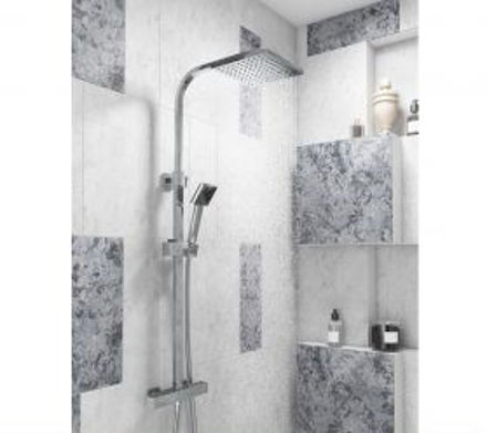 Picture of ELITE THERMOSTATIC BAR SHOWER VALVE & RAINHEAD SQUARE