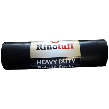 Picture of RINOTUFF HD REFUSE SACKS 26"X44"  BLACK PK 20