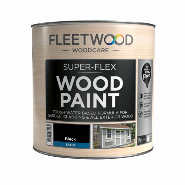 Picture of F/WOOD SUPERFLEX WOOD PAINT SATIN BLACK 1LTR