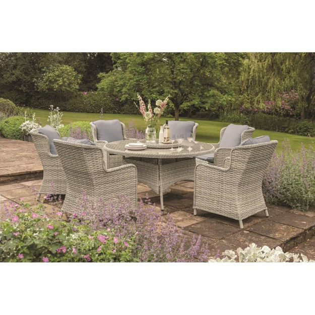 EDEN ROSE RATTAN 140CM 6 SEATER PATIO SET