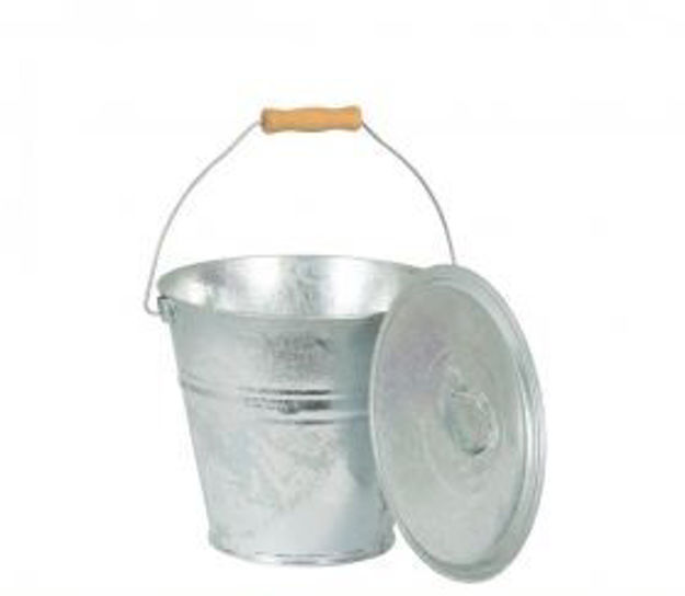 Picture of GALVANISED ASH BUCKET + LID 28CM