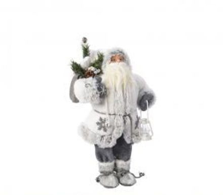 Picture of GREY SANTA WITH SNOWFLAKE COAT 90CM