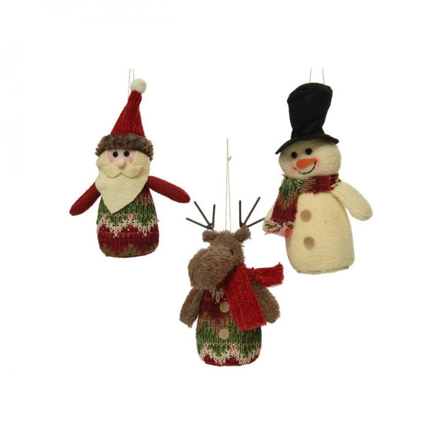 Picture of SOFT PLUSH SNOWMAN/SANTA/REINDEER 17CM ASSORTED