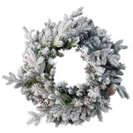 Picture of SNOWY DORCHESTER PINE WREATH 60CM