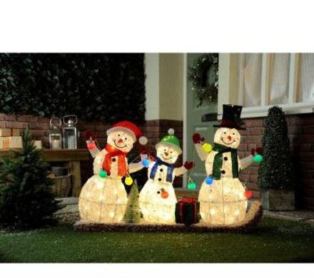 Picture of LED ACRYLIC LIT SNOWMAN FAMILY - SLEDGE 130CM