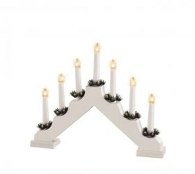 Picture of 7 LIGHT CANDLEBRIDGE WHITE WOOD