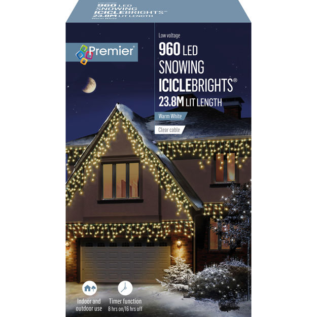 Picture of PREMIER 960 LED ICICLE LIGHTS WARM WHITE
