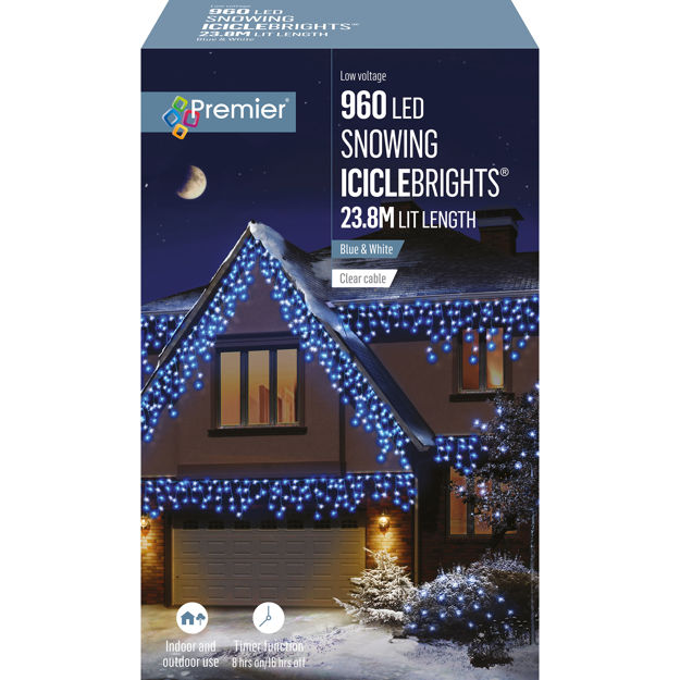 Picture of PREMIER 960 LED ICICLE LIGHTS BLUE/WHITE