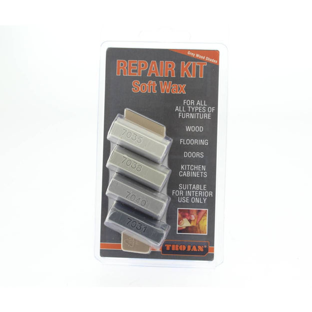 Picture of TROJAN WOOD REPAIR SOFTWAX KIT GREY