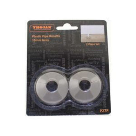 Picture of TROJAN GREY PVC  PIPE ROSETTE COVER - 2PK