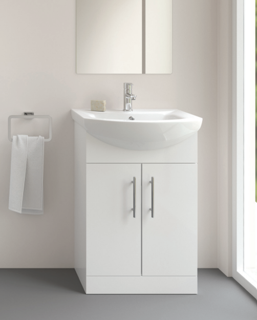 Picture of BELMONT 55CM VANITY UNIT & BASIN - WHITE