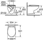 Picture of GROHE BAU WALL HUNG RIMLESS PAN & SEAT PACK