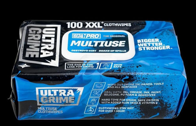 Picture of ULTRA GRIME PRO XXL MULTI USE WIPES (100)
