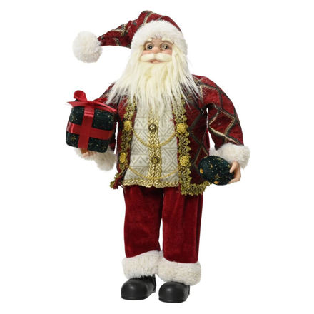 Picture of TRADITIONAL PLUSH SANTA DARK RED 60CM