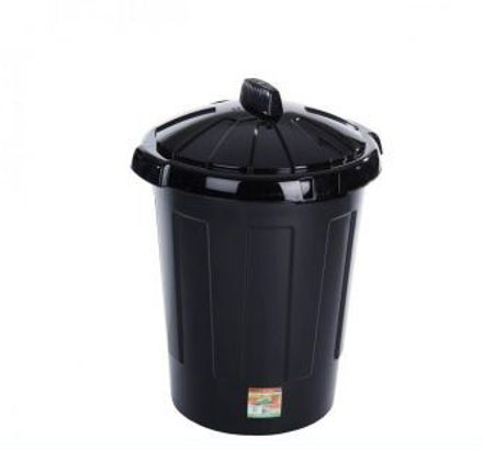 Picture of WHAM EDEN 80LTR BLACK PVC DUSTBIN 11082