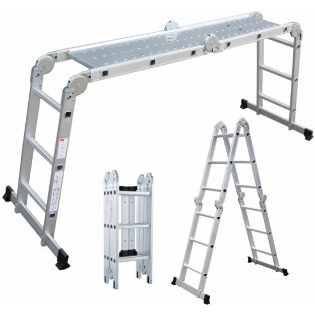 Picture of 4 FOLD ALUM MULTI  PLATFORM LADDER  BLACK