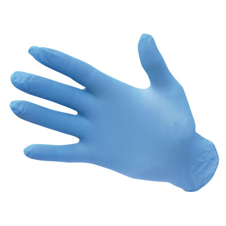 Picture of POWDER FREE NITRILE  DISPOSABLE GLOVE BLUE L
