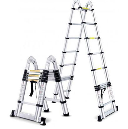 Picture of PROTOOL TELESCOPIC LADDER  A FRAME 4.4M
