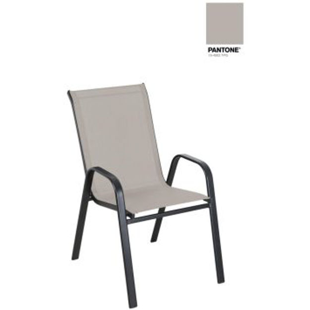 Picture of TEXTILENE STACKING GARDEN CHAIR TAUPE