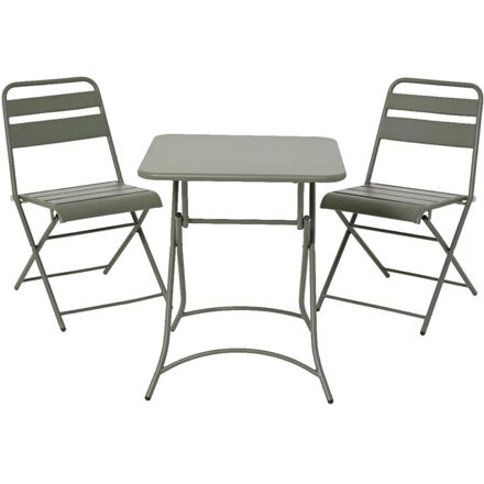 Picture of 2 SEATER metal square table bistro set green