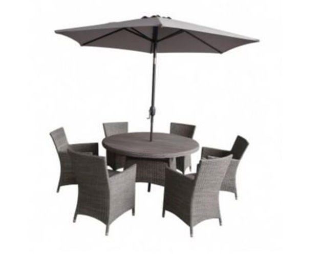 Picture of PARMA RATTAN 6 SEATER DINING SET 140CM