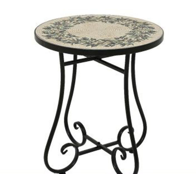 Picture of SANTORINI MATT BLACK MOSAIC SIDE TABLE